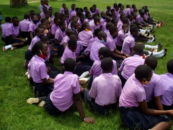 health education talk in bukuku primary school