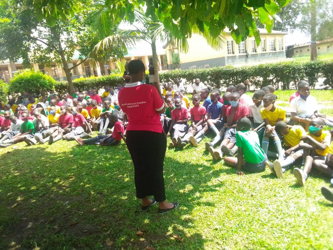 menstrual hygiene talk at buhinga school